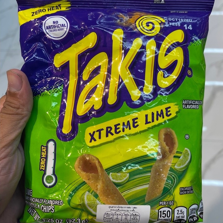 ขนมแท่งข้าวโพด  Takis Xtreme line 3.25oz ขนาด 92g 🇺🇸🇺🇸