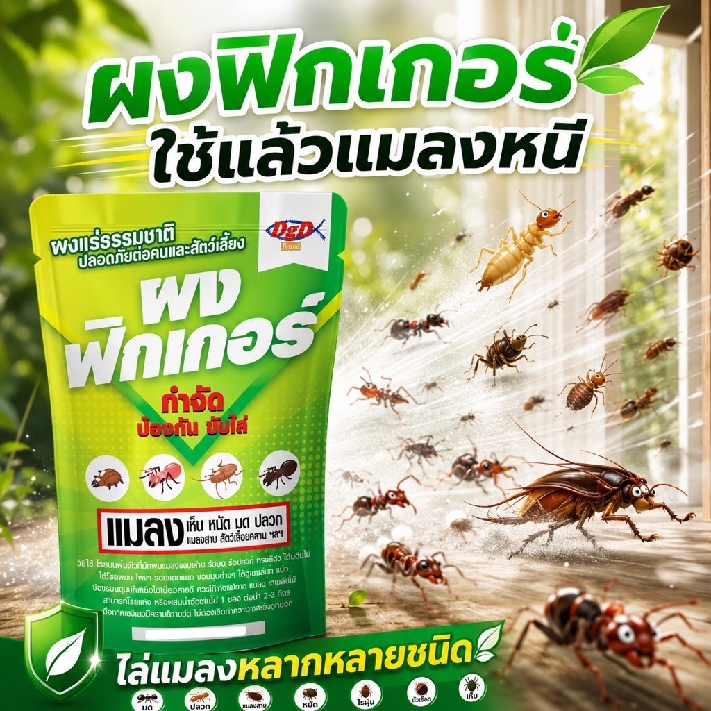 ผงแร่ ไล่ปลวก มด ตัวเรือด เหลือบ ริ้น แมลงสาบ (FK-50) แมลงคลานต่างๆ ใช้โรยบางๆได้เลย ปลอดภัย​ต่อ​ผู้ใช้และ​สัตว์เลี้ยง
