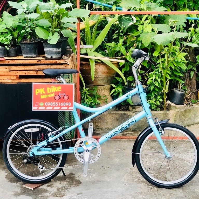 จักรยานมินิทัวส์ริ่ง เก่าญี่ปุ่น ยี่ห้อ Louis garneau mv1 แท้ สีฟ้าน้ำทะเลสวยๆ ไซส์ 41 cm เบาะดำ เฟร