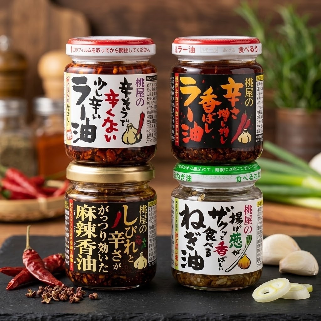 พร้อมส่งในไทย Momoya Mildly Spicy Chili Oil น้ำมันพริกเผาใส่กระเทียมจากญี่ปุ่น