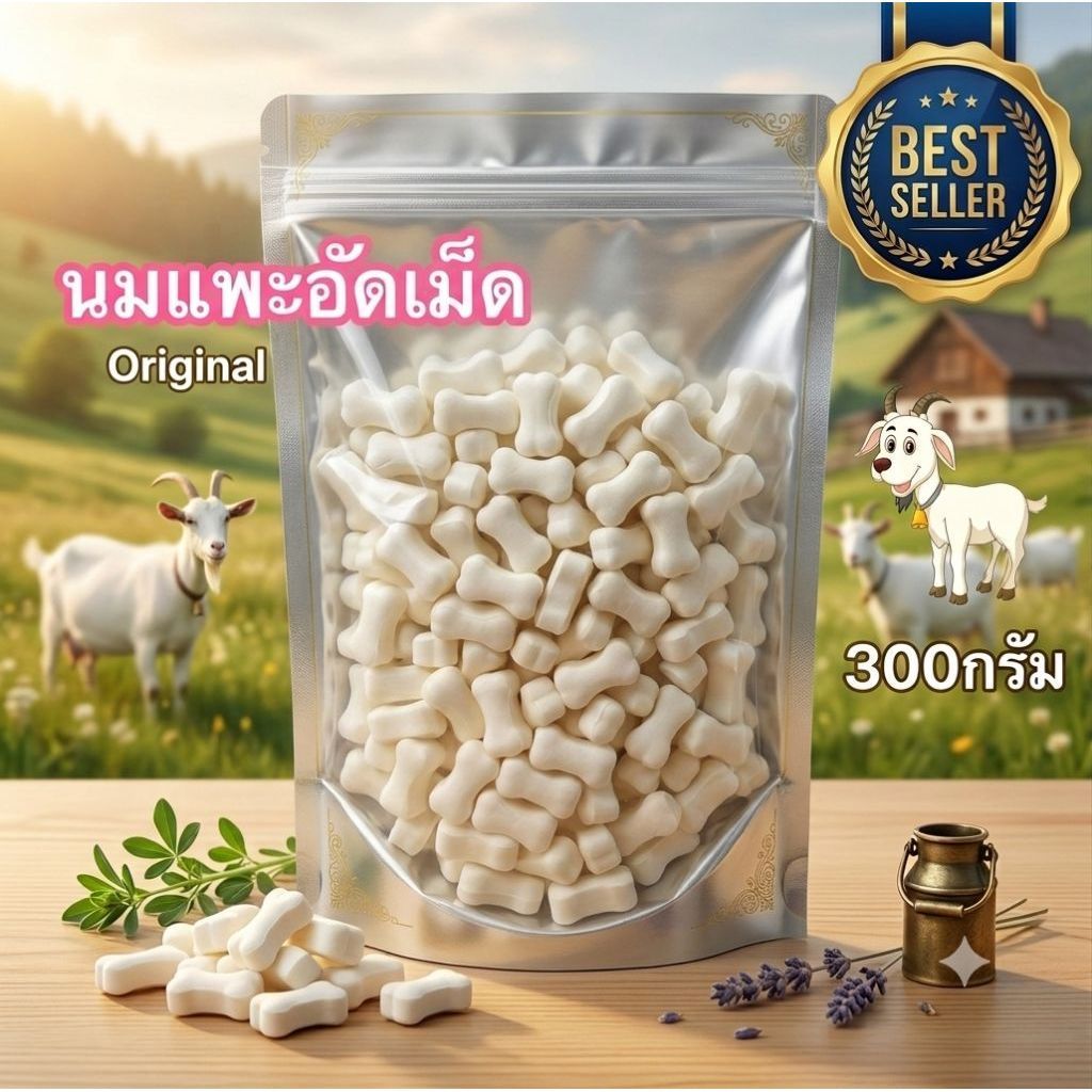 นมแพะอัดเม็ด แบ่งขาย 300 g. · "นมแพะ" เป็นนมที่เหมาะกับสัตว์ฟันเเทะ สุนัขและแมว แคลเซียมสูง