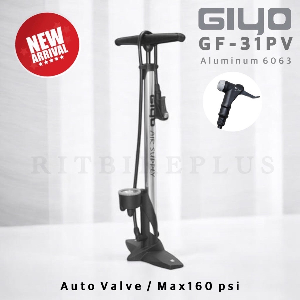 Lotใหม่2026 สูบจักรยาน Giyo รุ่น GF-31PV กระบอกอลู max 160 psi สูบง่ายเบาแรง(วาว์ลAuto)