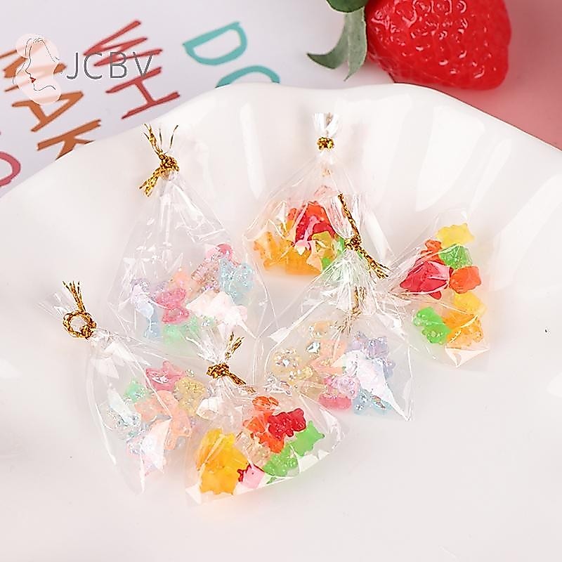 [Dhin] 12 ชิ้น 1:12 Dollhouse Miniature Bear Candy อาหารขนมหวาน Sugar Candy Kitchen COD