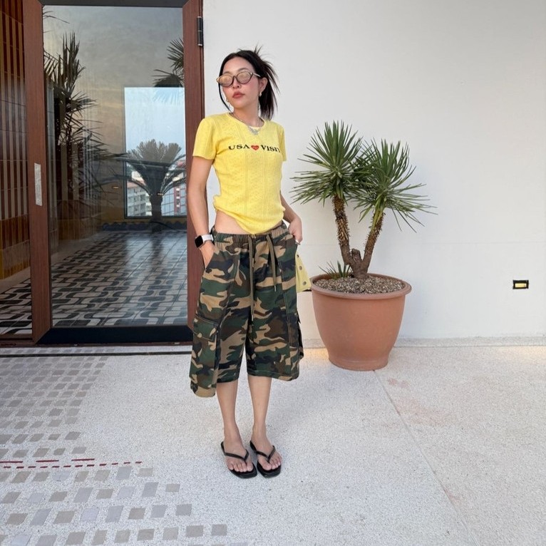 Lazy - cc - Rojer Camo Pants - ขาสั้นทรง jorts (ส่งด่วน)