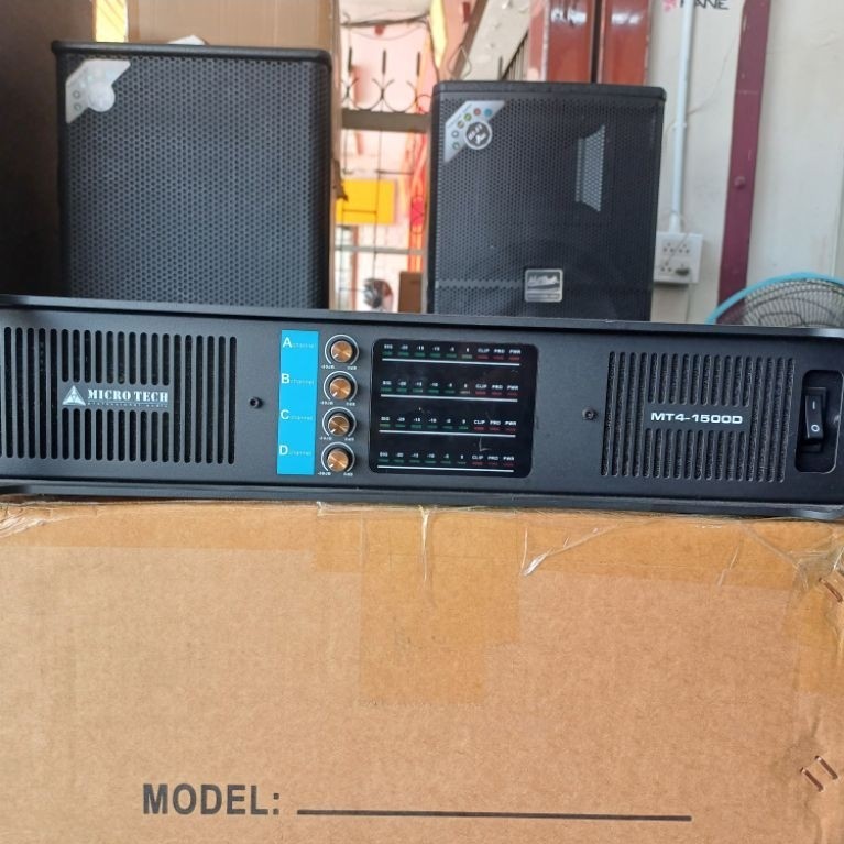 แอมป์ขยาย4CH MICRO TECH MT4-1500D หม้อแปลง 1500Wx4CH 8โอม 
2430Wx4CH 4โอม 
คลาสD