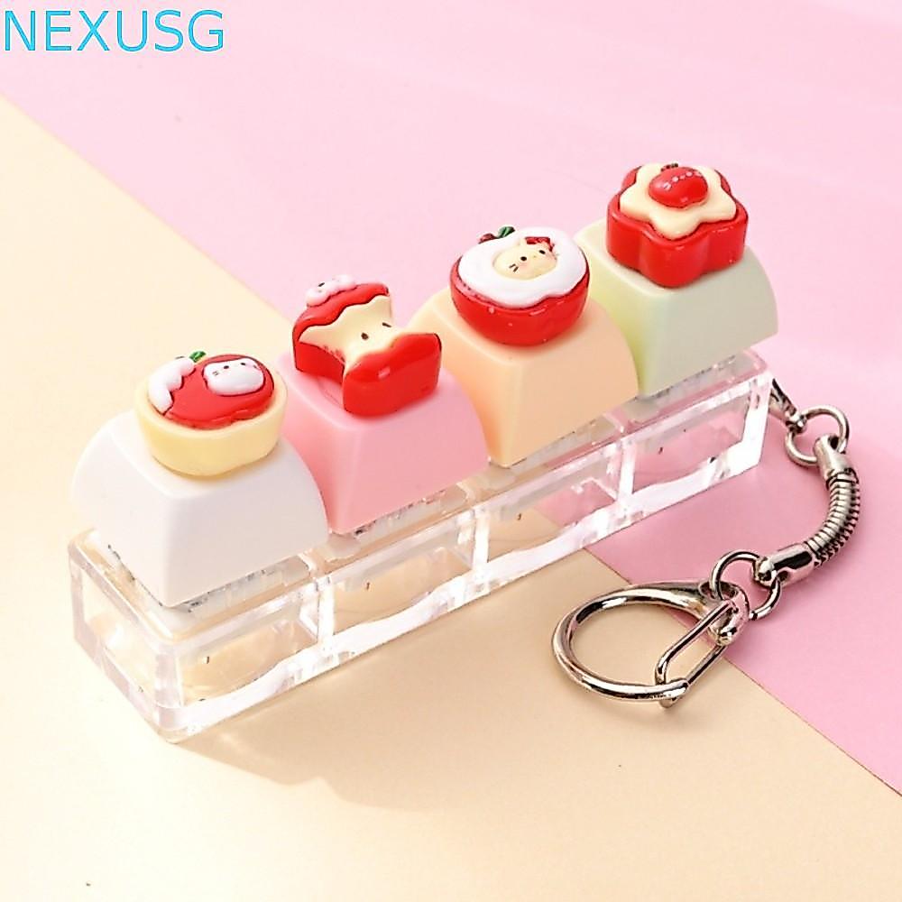 NEXUSG Keycap Fidget พวงกุญแจ, Mechanical Bear Keycap คีย์บอร์ด Clicker ของเล่นพวงกุญแจ, Key Switch 