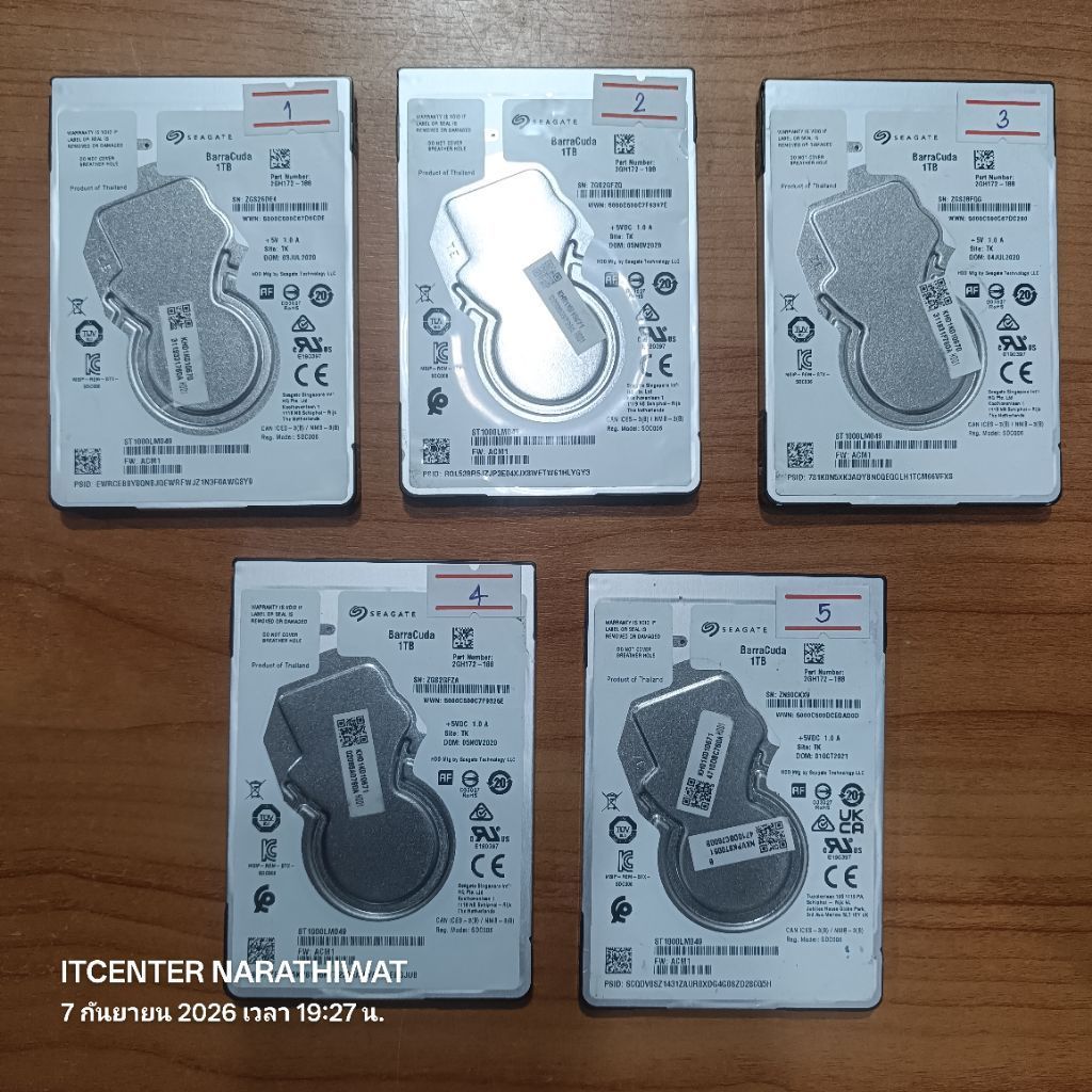 ฮาร์ดดิสก์ มือสอง Seagate 1 TB. 2.5 Sata3 7200Rpm