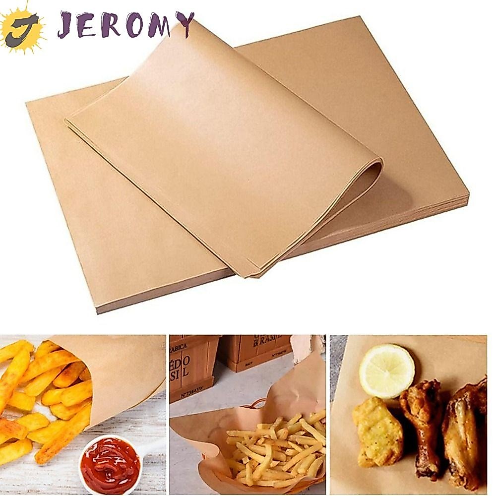 Jeromy 100 ชิ้น Deli Wax Paper Sheet, Greaseproof Disposable Sanwich Wrappering Paper, Cookie Mats F