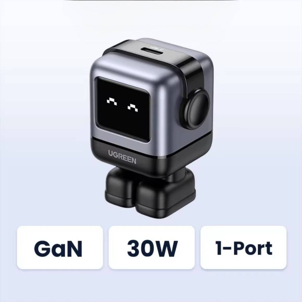 UGREEN 30W RoboGaN Charger USB C Mini Robot Nexode GaN Fast Charger for iPhone18 17 16 15 Pro Max Macbook iPad ชาร์จเร็ว
