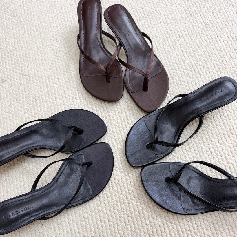 [Pre-order 15-20 days] WEAR.SOUL #S703-NOA Kitten Heel Sandals รองเท้าส้นสูง รองเท้าหูคีบ