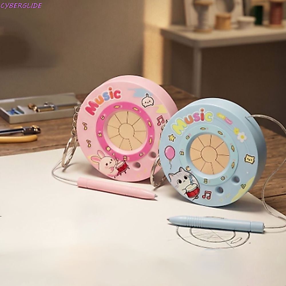 CYBERGLIDE Recording Electronic Drum Keychain, Sounding Cartoon Electronic Piano Drum Keychain, Port