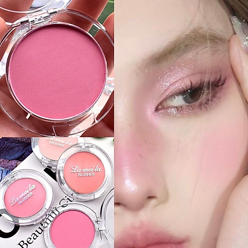Monochrome pink orange blush palette hue makeup blush palette แก้มธรรมชาติ hue ส่องสว่าง face contour blush powder