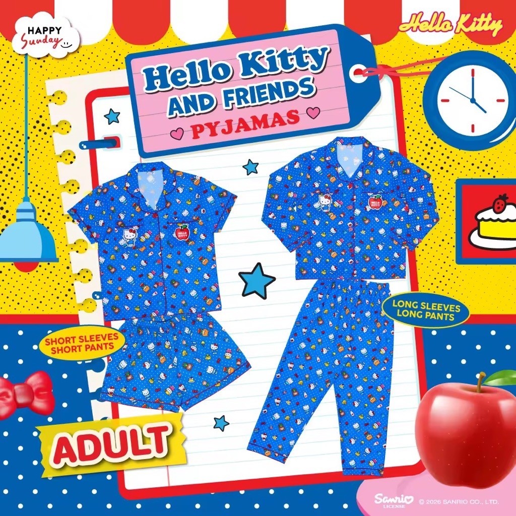 พร้อมส่ง ชุดนอน HELLO KITTY x HAPPY SUNDAY ของแท้