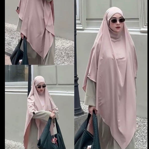 Hijabผ้าเลดี้เซียนำเข้าอินโดดีไซต์มุมแหลมมีเชือกข้างละ2เส้น