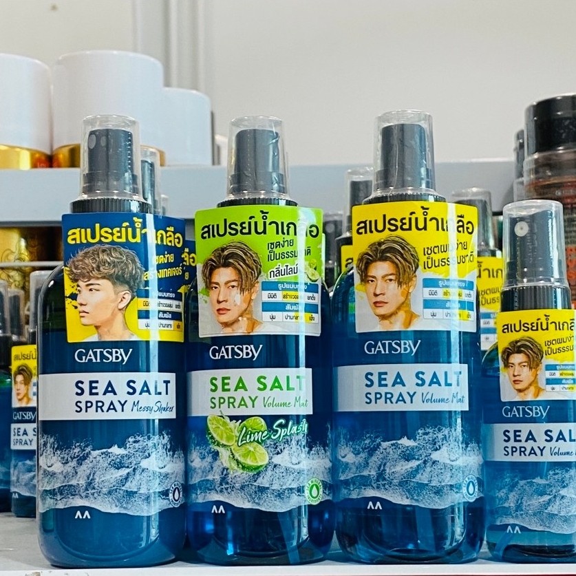 GATSBY ผลิตภัณฑ์ดูแลผม Sea Salt Spray สำหรับผมมีปริมาณและมีความเงางาม ด้วยส่วนผสมของเกลือทะเล
