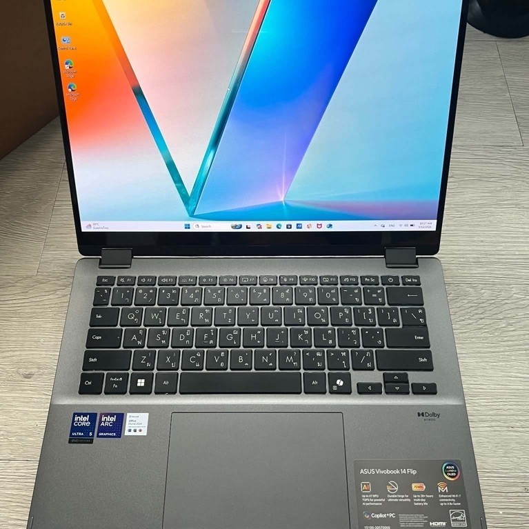โน๊ตบุ๊คมือสอง Asus vivobook 14 flip Intel Core Ultra 5 226V (มีประกันศูนย์ 20/02/2027)