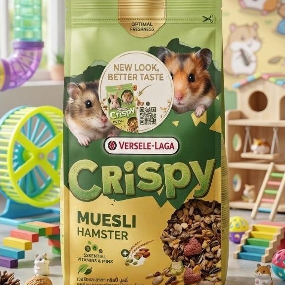 Crispy Muesli Hamster 750g. อาหารหนูแฮมสเตอร์ อุดมด้วยโปรตีนสูง ธัญพืชอบกรอบ