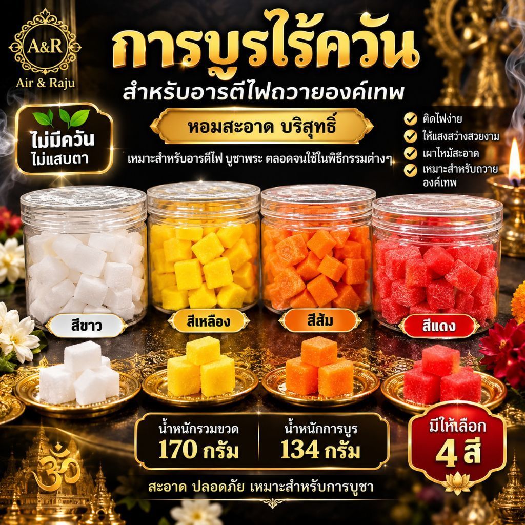 A&R Tewa Bucha การบูรไร้ควัน170Grams.รวมกระปุก