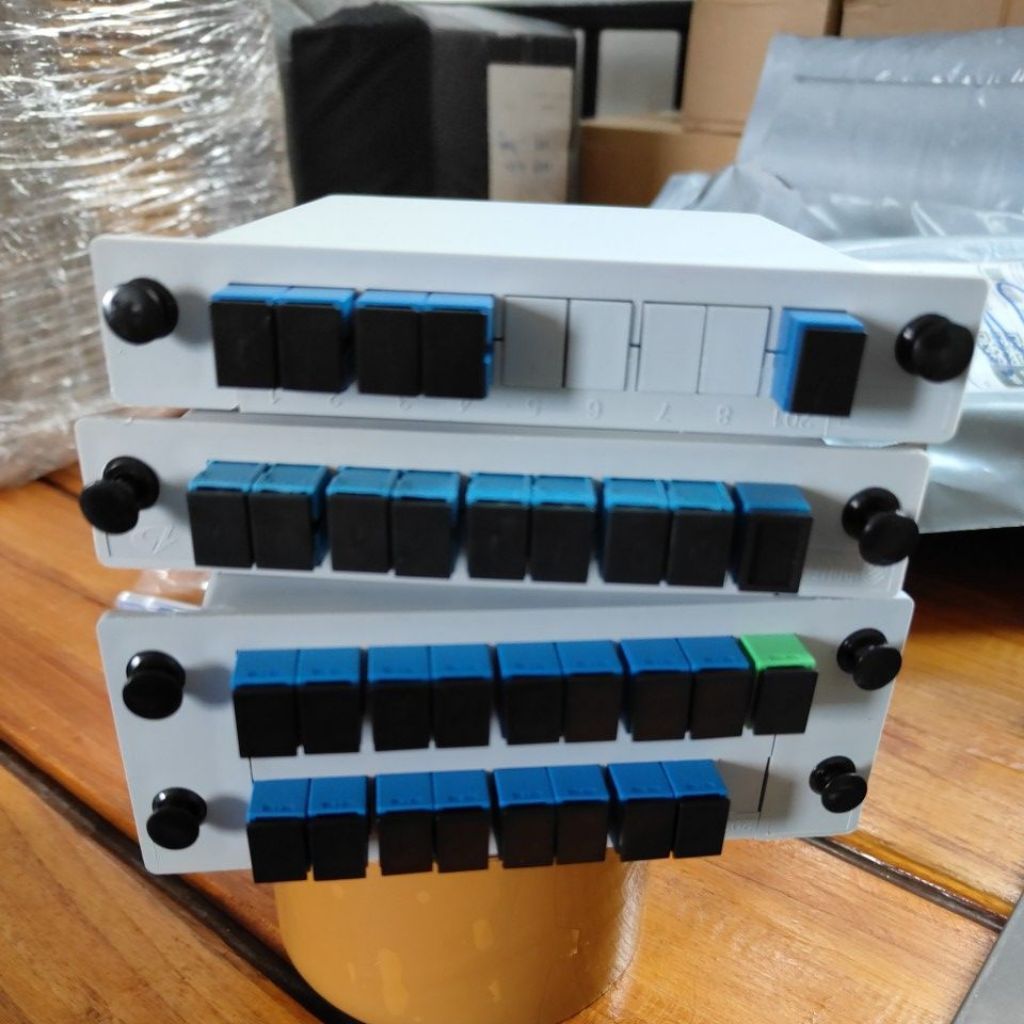 PLC Splitter Cassette แบบเสียบ SC/UPC กล่องแยกสัญญาณไฟเบอร์ออปติก 1:4 1:8 1:16