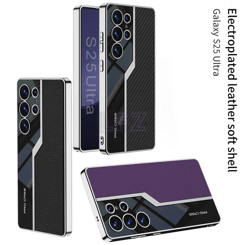 สําหรับ Samsung Galaxy S25 Ultra Plus กรณีหรูหราฝาครอบโทรศัพท์หนังสําหรับ Samsung S25 Ultra S25Ultra