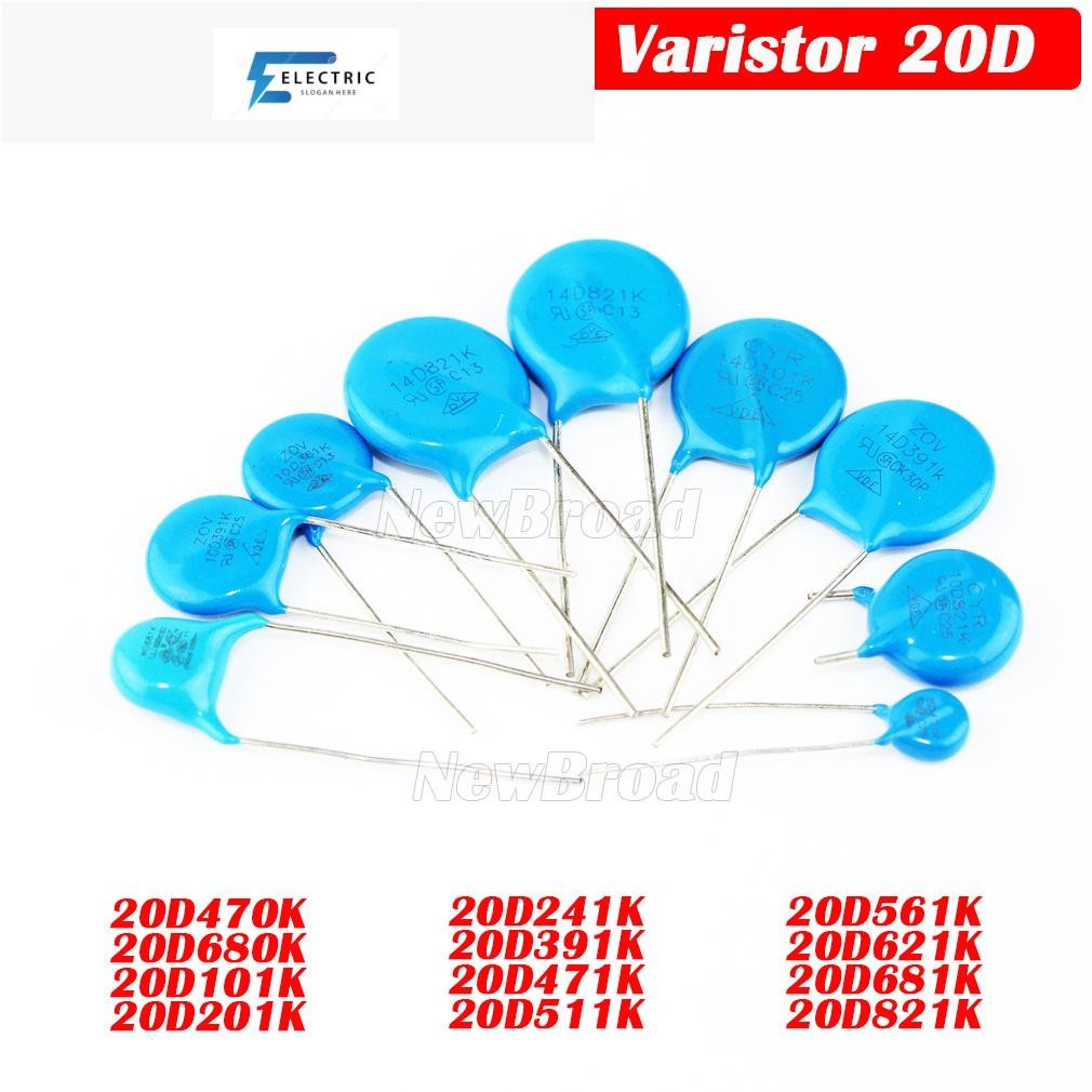20PCS 20D Vartor 20D101K 20D201K 20D241K 20D391K 20D470K 20D471K 20D511K 20D621K 20D680K 20D681K 20D
