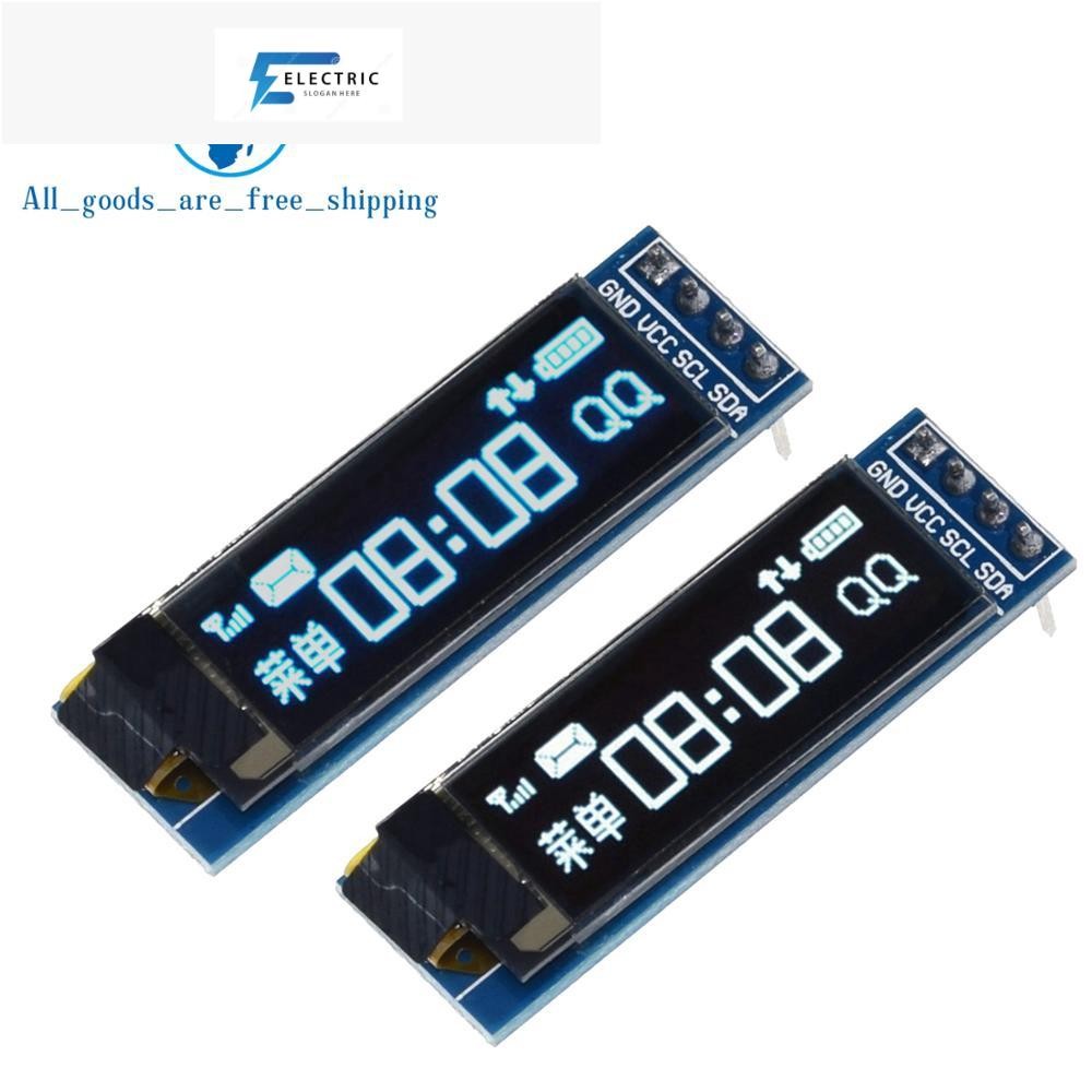 Tzt โมดูลหน้าจอ OLED 0.91 นิ้ว 0.91 นิ้ว สีขาว ฟ้า OLED 128X32 OLED LCD LED 0.91 นิ้ว IIC สําหรับ ar