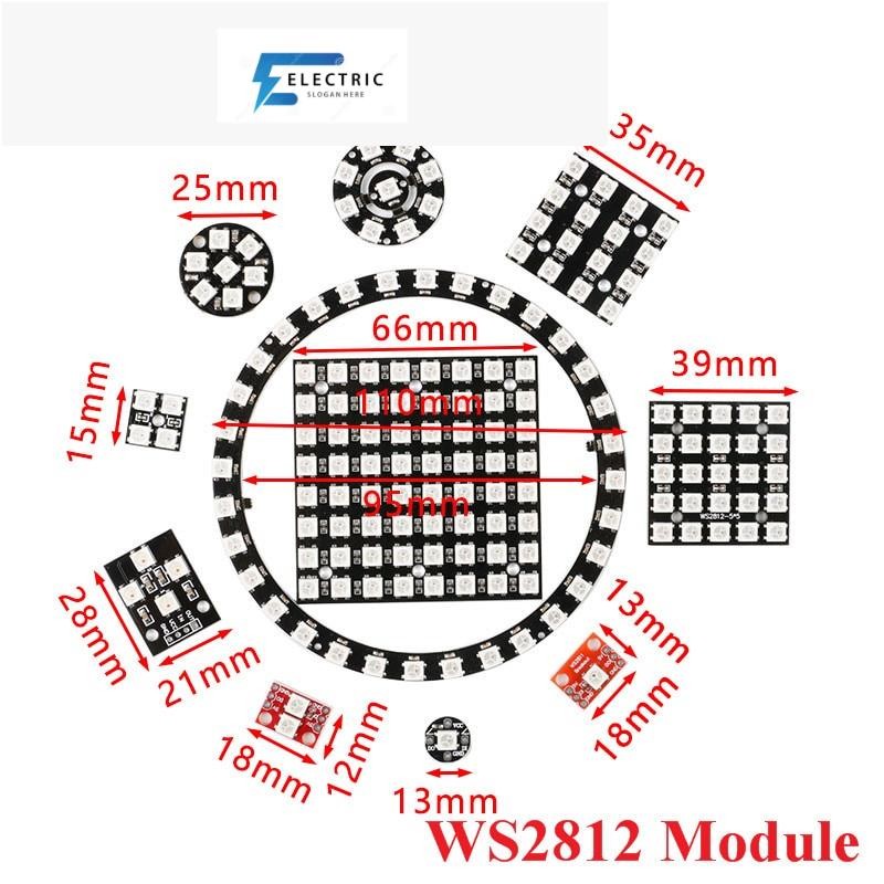 Ws2812B Ws2812 Led 5050 Rgb บอร์ดโมดูลดิสเพลย์ในตัว Dc 5V สําหรับ Arduino