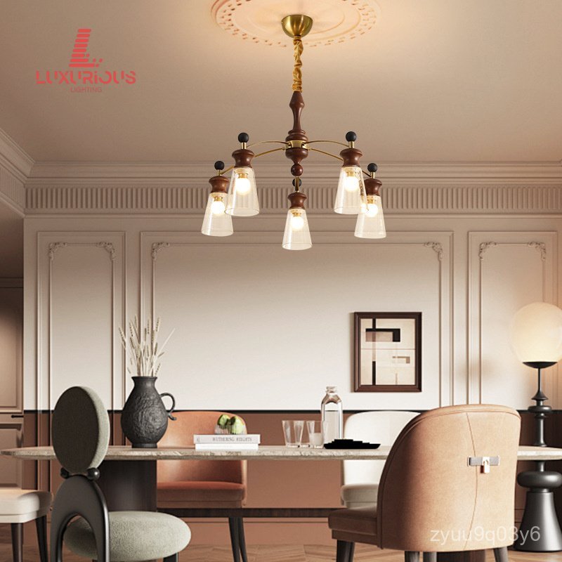 French Retro Style Bedroom Chandelier Vintage Master Bedroom Chandelier High-End Designer Elegant Be