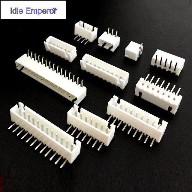 100 ชิ้น/ล็อต XH2.54 Pin Bend มุมชาย Header Connector 2P 3P 4P 5P 6P 7P 8P 9P 10P 2.54 มม.Pitch XH ป