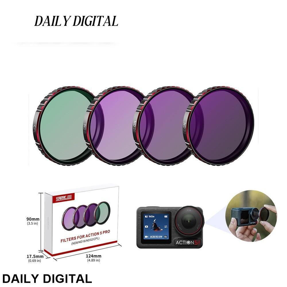 เหมาะสําหรับ DJI Action5pro กันน้ํากรอง Protector CPL Polarizer ND ND ชุดกรอง Action5pro กีฬากล้องเล