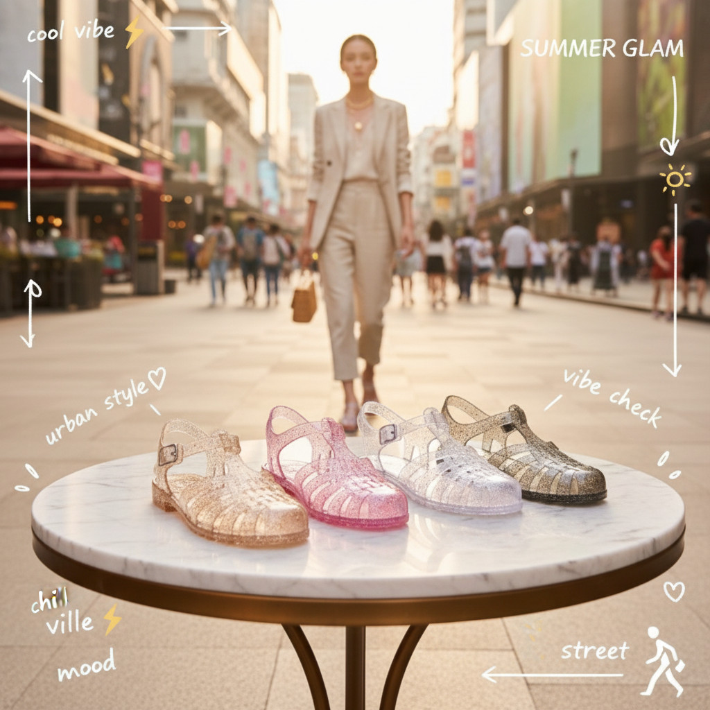 ꕥCatalog shoesꕥ รองเท้าแตะแบบรัดส้น หนังแก้วประกายเพชร 4 สี เบอร์ 36-40 (72)