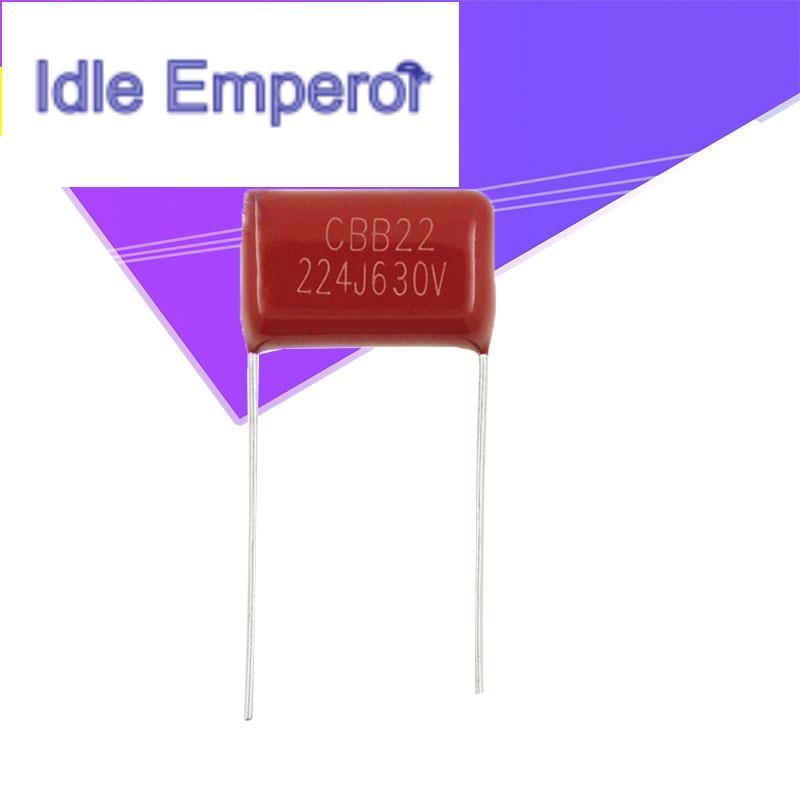 ตัวเก็บประจุฟิล์มโพลีโพรพีลีน 630V224J 0.22UF Pitch 15 มม. 224 630V 220nf CBB 10 ชิ้น
