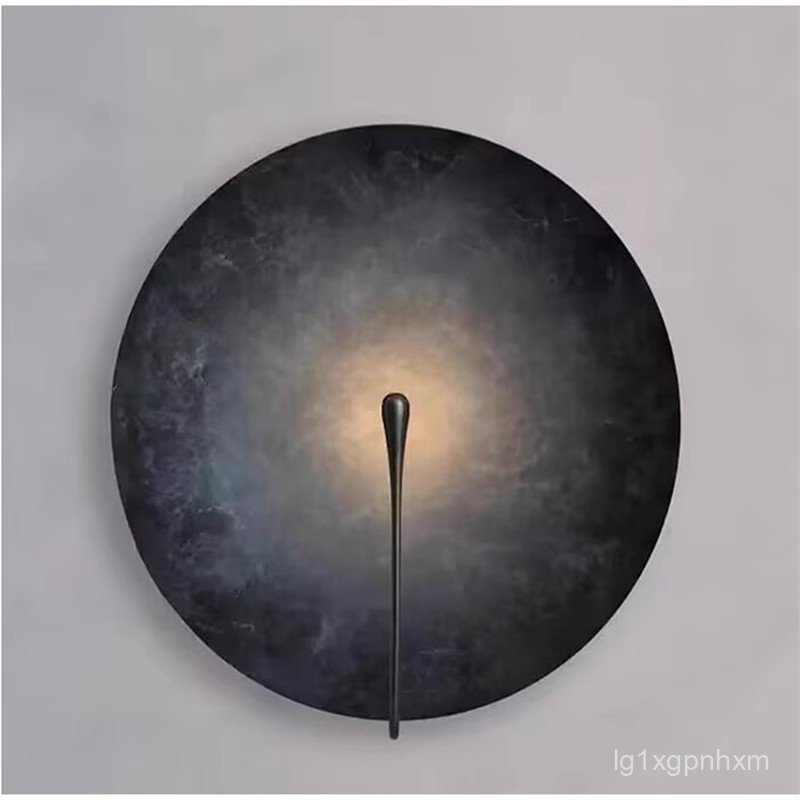 Designer Round Gold Foil Creative Personality Art Wall Lamp Hotel Lobby Corridor Staircase Bedroom B