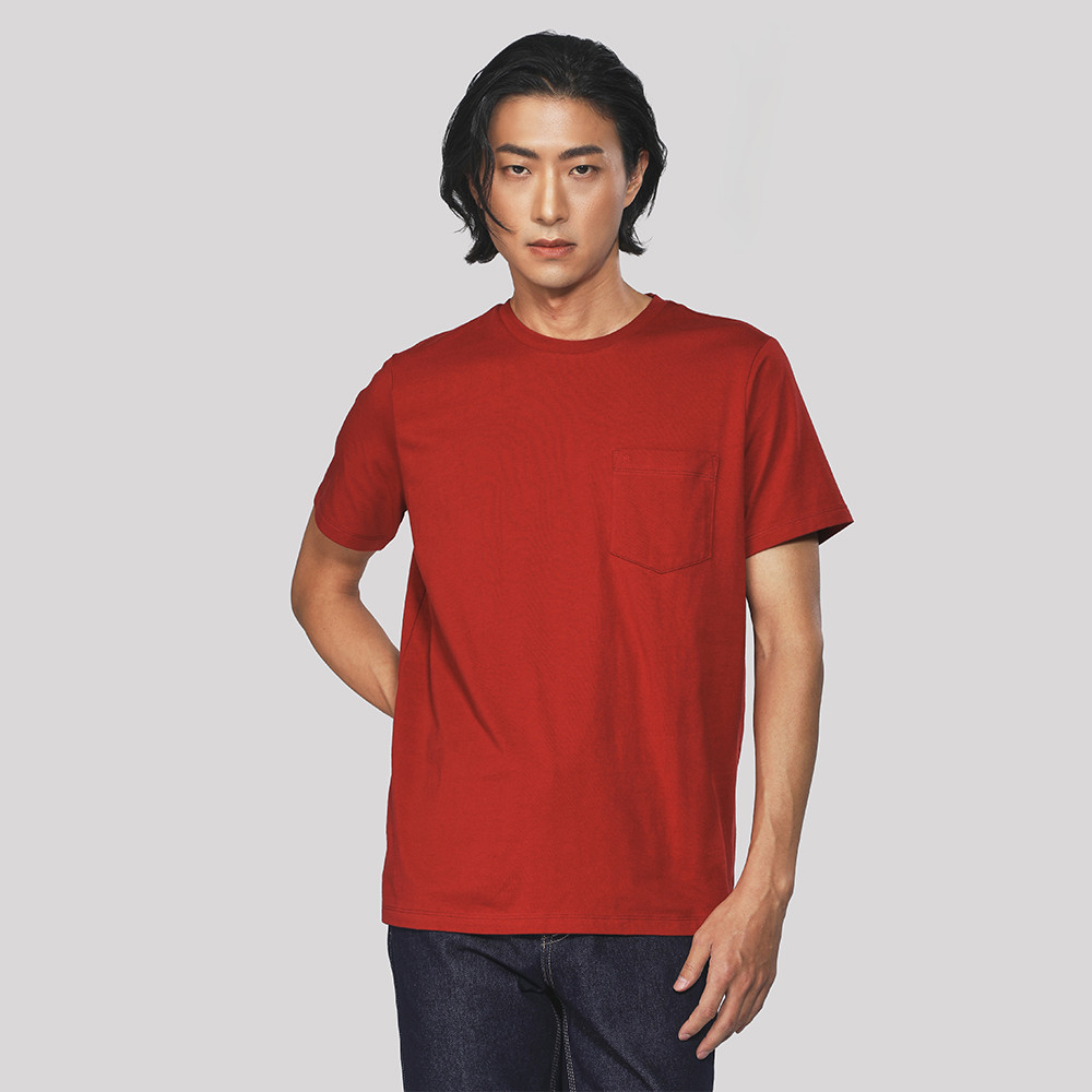 John Henry เสื้อยืดผู้ชาย ทรงเข้ารูป รุ่น JH F425MTSSM11 - สีแดง
