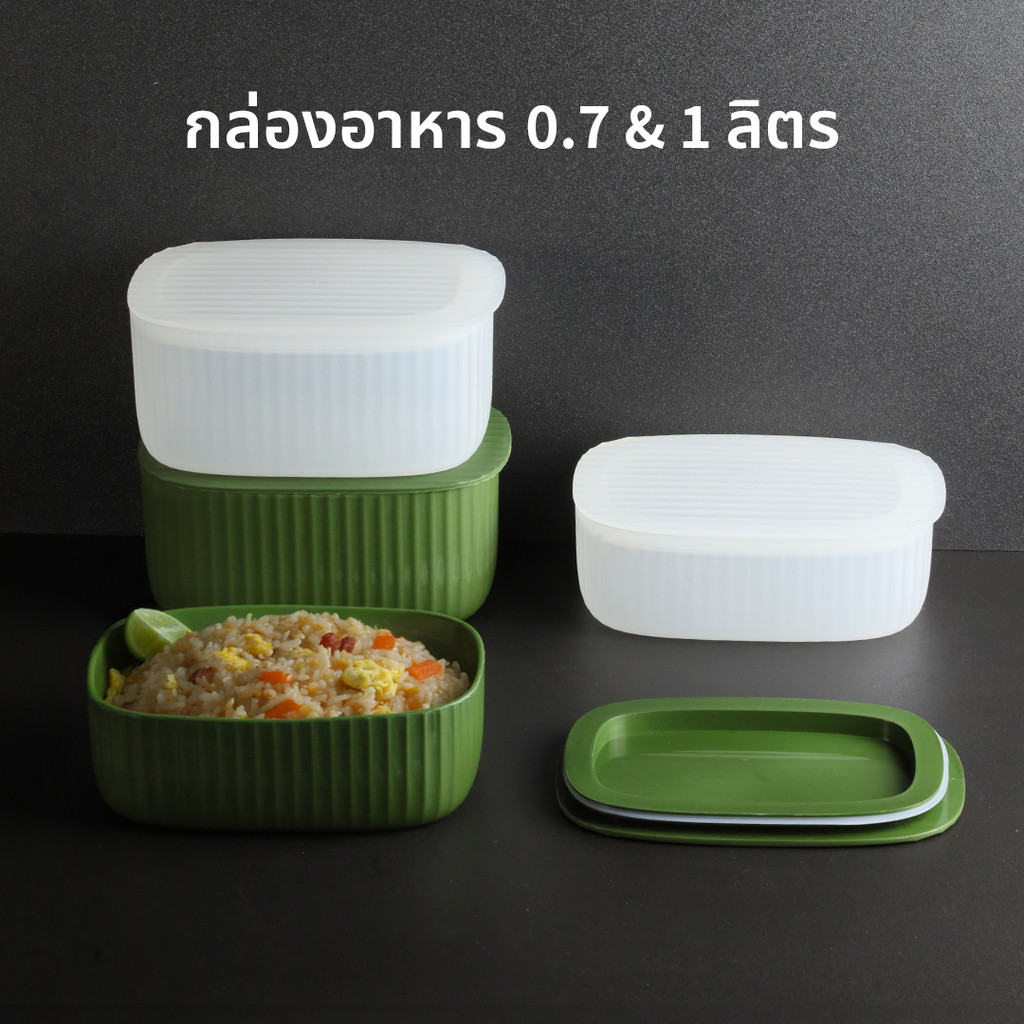 Baitong Food Box 0.7 & 1L กล่องอาหาร กล่องข้าว Lunch Box ดีไซน์ ใบตอง Qualy (ควอลี่)