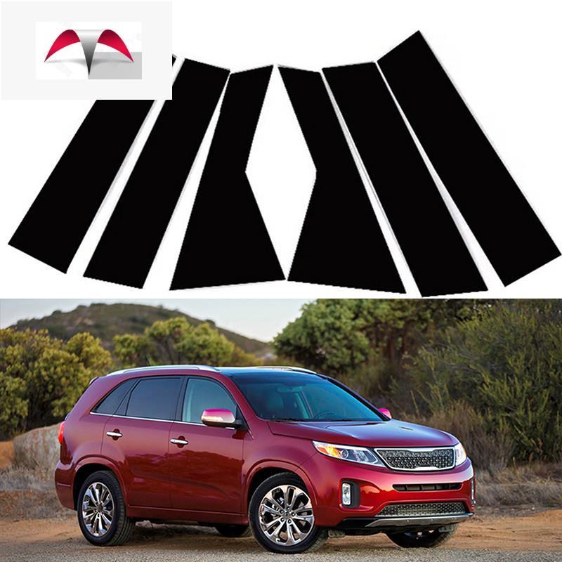 เสาเสาสติกเกอร์ตกแต่งประตูหน้าต่างสําหรับ Kia Sorento XM 2010-2014 อุปกรณ์ตกแต่งรถยนต์