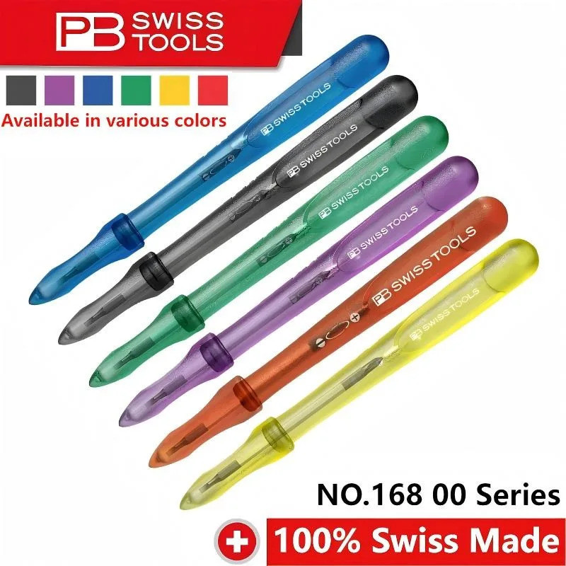 PB SWISS 168 00 Series ปากกาไขควงขนาดเล็กพร้อมใบมีดแบบพลิกกลับได้ PB 53 Precision ไขควงซ่อมเครื่องมื