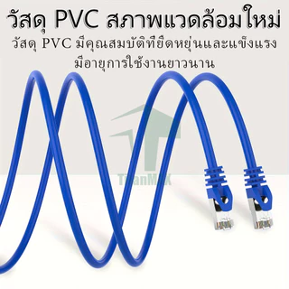 สาย LAN CAT5E สำเร็จรูป 5M/1M/2M/3M/5M/10M/15M/20M/30M/40M/50M สายแลน สีน้ำเงิน สายอินเตอร์เน็ต สำหรับRouter Modem DSL