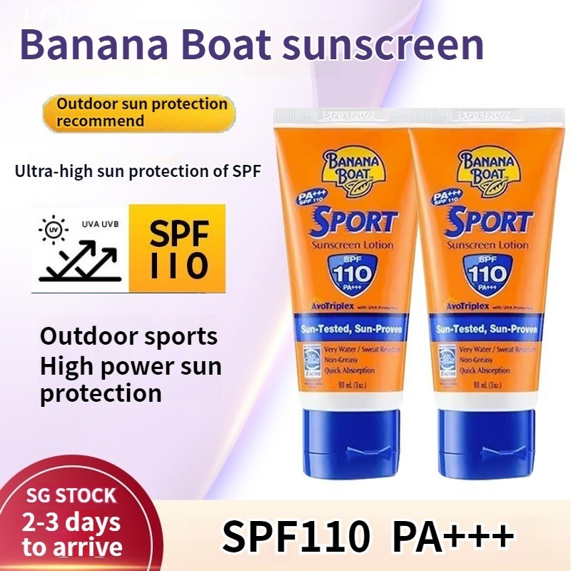 ครีมกันแดด Banana Boat Sport 90g SPF 110 PA+++ ครีมกันแดดกันน้ําไม่เหนียวเหนอะหนะสําหรับใบหน้าและร่า