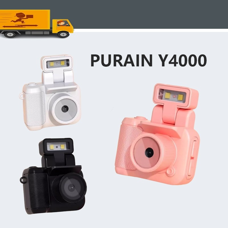PURAIN Y4000 HD Retro CCD 1080P Mini กล้องพร้อมไฟแฟลชและความละเอียดแบตเตอรี่ OTG Transmission Vlog ก