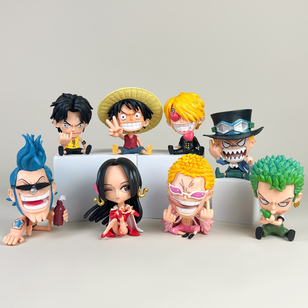 One Piece Action Figure Luffy Zoro Boa Hancock Jinbe Dracule Mihawk Nami อะนิเมะเครื่องประดับของเล่น