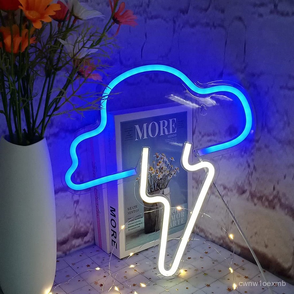 Backplate Neon Light clouds lightning Transparent Neon Light Neon Light Home Decoration Crafts NHPC