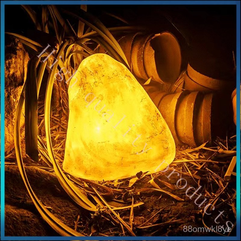 Outdoor Luminous Stone Lamp Waterproof Lawn Pebble Lamp Garden Villa Courtyard Decoration Lighting L