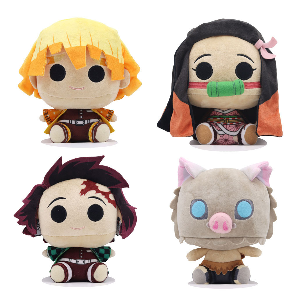 Anime Demon Slayer Tanjirou/Nezuko/Zenitsu/Inosuke ตุ๊กตาของเล่นตุ๊กตา