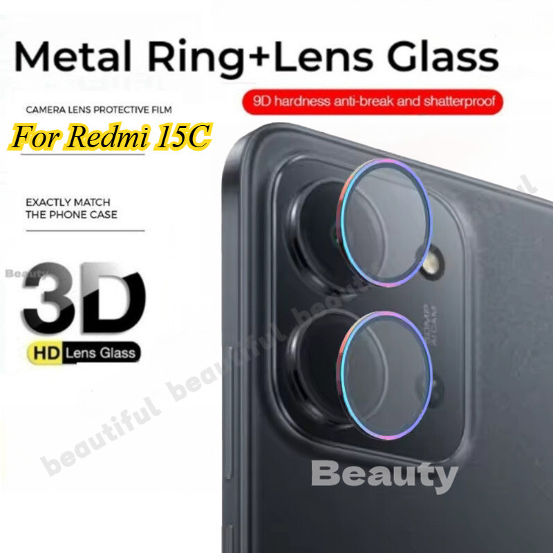 ตัวป้องกันเลนส์กล้องด้านหลังสําหรับ Redmi15C 5G 4G กลับแหวนโลหะสําหรับ Redmi 15 C 15C 13CR 13C 13R 1