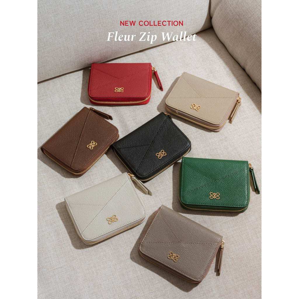MYTH Fleur Zip Wallet กระเป๋าสตางค์ซิปรอบ หนังวัวแท้