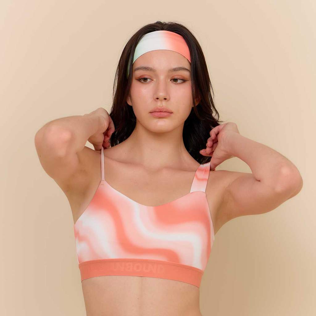 UNBOUND TIME RIPPLE SPORTS BRA > PEACH สปอร์ตบราลายน้ำสีพีช (เฉพาะเสื้อ) ราคา ถูกที่สุด ดีลบีเคเค แกลเลอรีภาพที่ 4