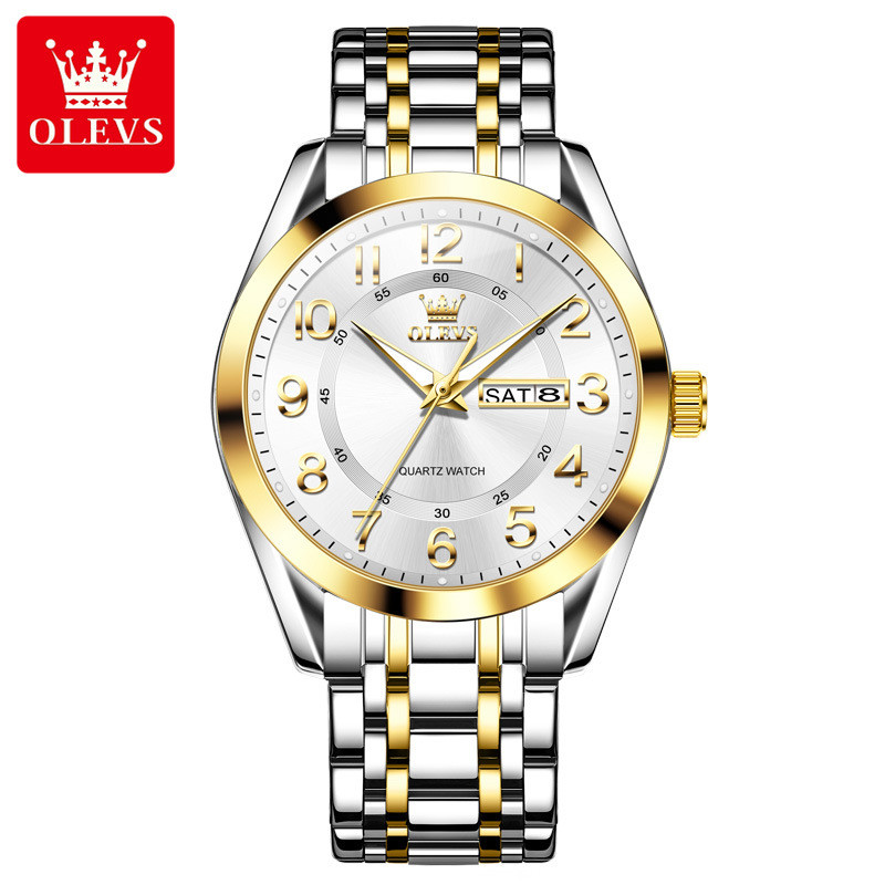 Olevs olevs New Simple Digital Fully Automatic Quartz Men's Watch for Middle-Aged and Elderly Men