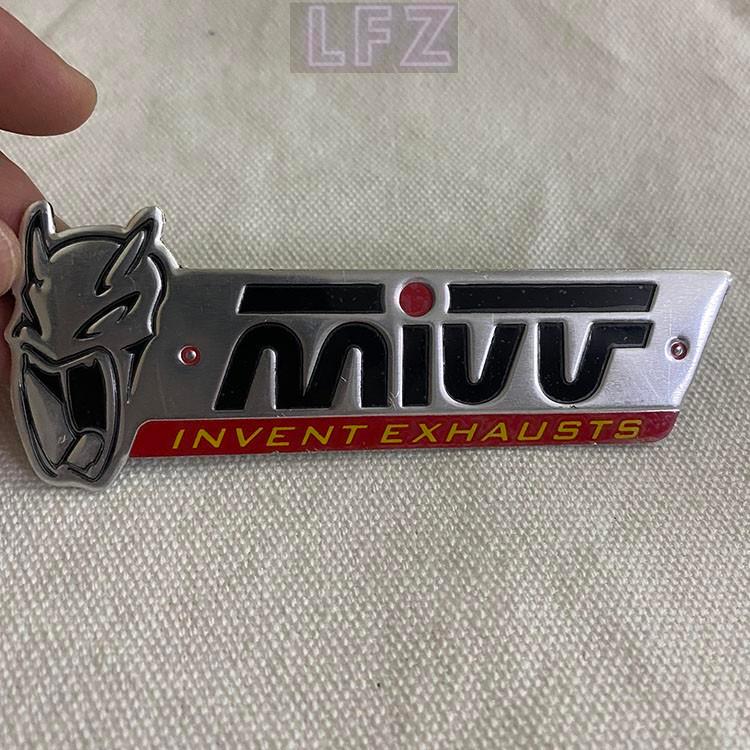 Mivv รถจักรยานยนต์ท่อไอเสียท่อไอเสียท่อสติกเกอร์รูปลอก Mivv อลูมิเนียม Moto Emblem สติกเกอร์โลโก้