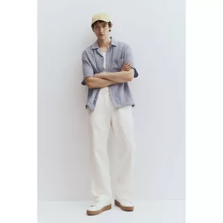 H&M(เอชแอนด์เอ็ม) กางเกง linen แบบสบาย ๆ fit relaxed ผู้ชาย 1259395_1